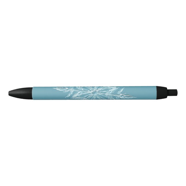 Blue Ice Crystal Black Ink Pen (Front)