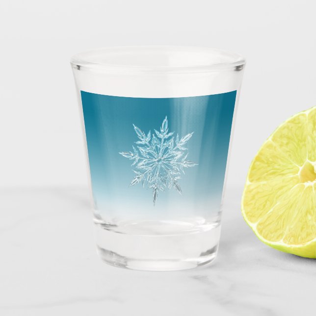 Blue Ice Crystal Shot Glass (Front)