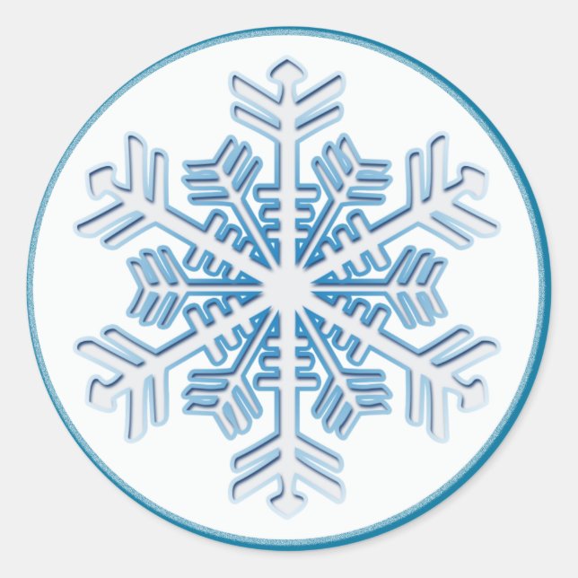 Blue Ice Crystal Snowflake Sticker (Front)