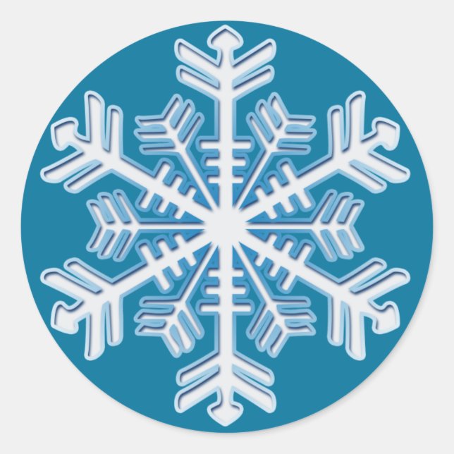 Blue Ice Crystal Snowflake Sticker (Front)