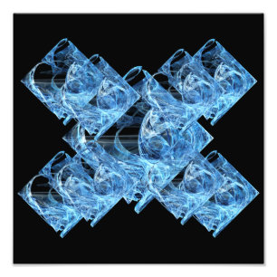 Blue Ice Cubes Photo Print