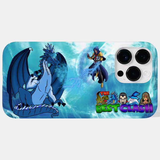 Blue Ice Dragon & Magical Wizard in Dragons Domain Case-Mate iPhone Case (Back (Horizontal))