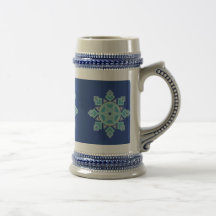 Blue Ice Floral Snowflake Stein