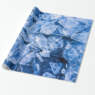 Blue ice for hot summer wrapping paper