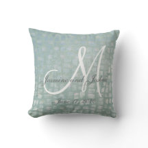 Blue Ice Geometric Monogram Wedding Keepsake