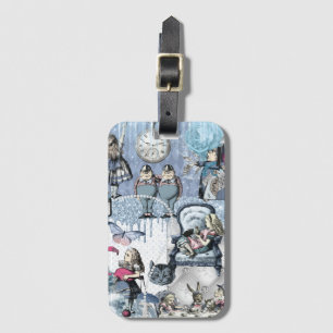 Blue Ice Glitter Alice in Wonderland Luggage Tag