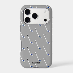 Blue Ice Hockey Stick Pattern Personalised