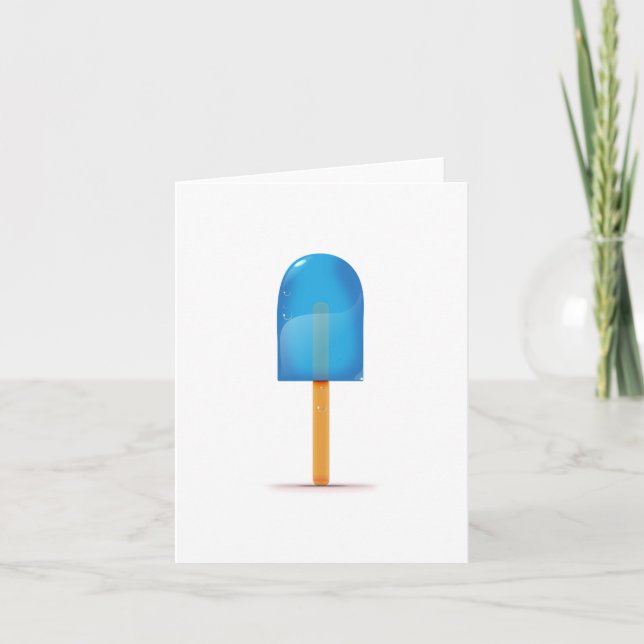 Blue Ice Lolly Holiday Card (Front)