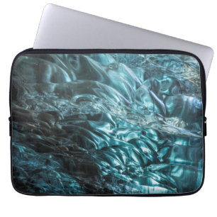 Blue ice of an ice cave, Iceland Laptop Sleeve