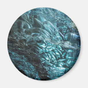 Blue ice of an ice cave, Iceland Magnet