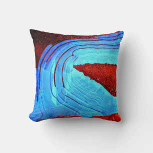 blue ice on red rock cushion