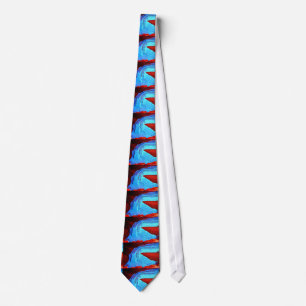 blue ice on red tie