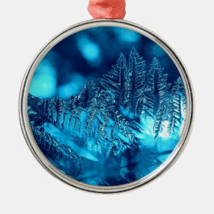Blue Ice Photograph 2 Metal Tree Decoration