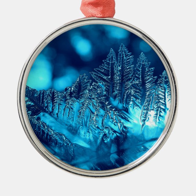 Blue Ice Photograph 2 Metal Tree Decoration (Front)