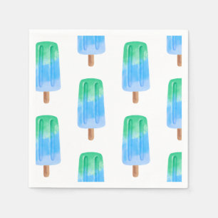 Blue Ice Pops Boy Birthday Napkin