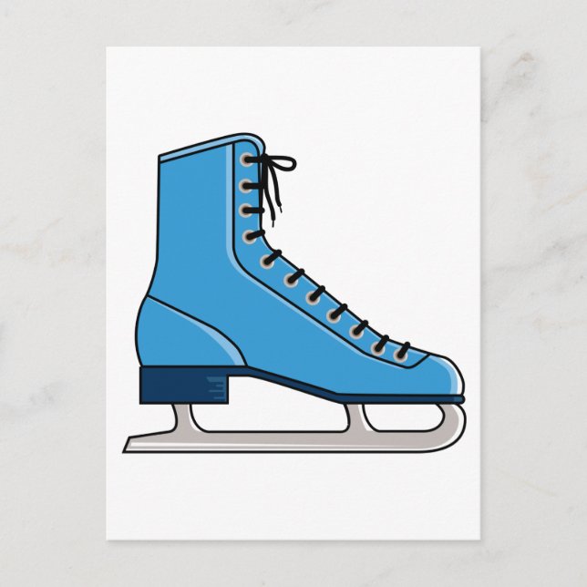 Blue Ice Skate Postcard (Front)