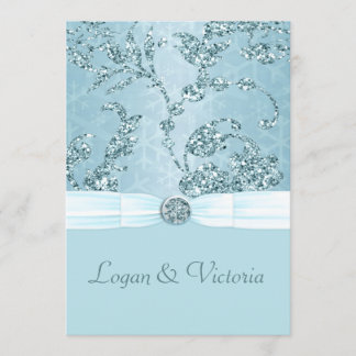 Blue Ice Sparkle Wonderland Wedding Invitation