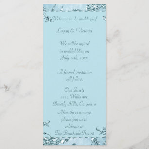 Blue Ice Sparkle Wonderland Wedding Programme