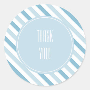Blue Ice Stripes Classic Round Sticker