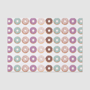 Blue Iced Doughnuts With Sprinkles Pattern Party Tissue Paper