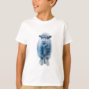 Blue Icy Woolly Lamb Cute Goat Sheep Kids T-Shirt