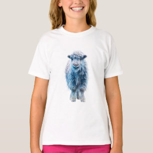 Blue Icy Woolly Lamb Cute Goat Sheep Kids T-Shirt