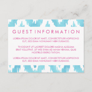 Blue Ikat Guest Information Enclosure Card