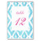 Blue Ikat Table Number