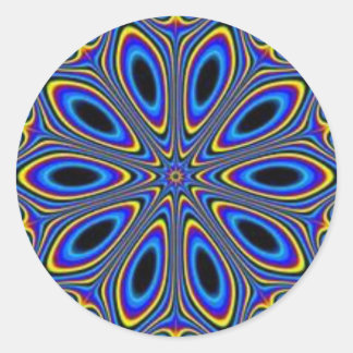 Blue Illusion Classic Round Sticker