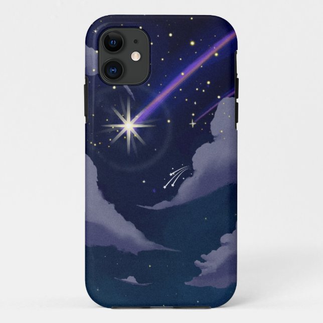 Blue Illustration Star Phone Wallpaper Case-Mate iPhone Case (Back)