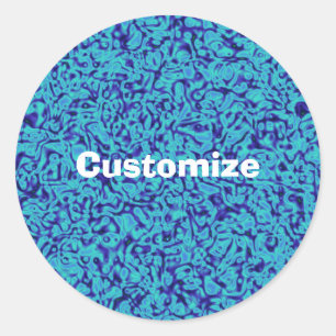 Blue Impressionism - Template Classic Round Sticker