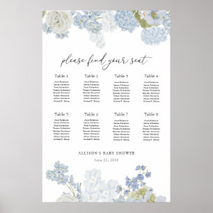 Blue In Bloom Baby Boy Shower Seating Chart