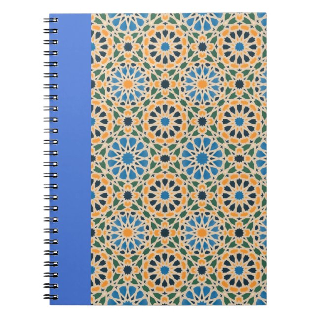 Blue in Bloom Boho Pattern Notebook (Front)