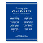 Blue In Memory Of Classmates Reunion Memorial