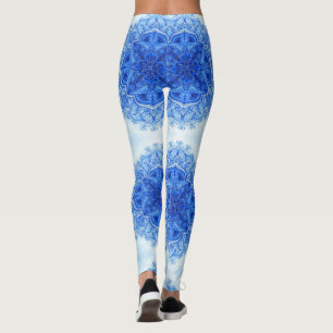 Blue India design leggings yoga pant