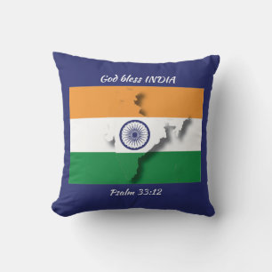 Blue INDIA FLAG Cushion