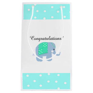 Blue Indian Elephant Small Gift Bag