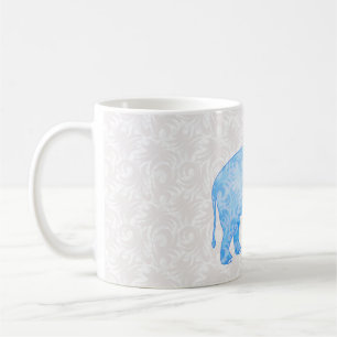 Blue Indian Pattern Elephant Coffee Mug