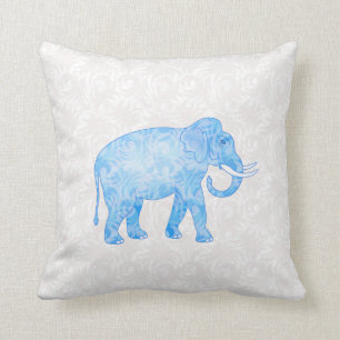 Blue Indian Pattern Elephant Cushion