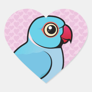 Blue Indian Ringneck Heart Sticker
