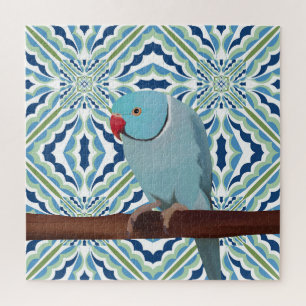 Blue Indian Ringneck Parakeet Jigsaw Puzzle