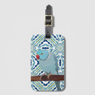 Blue Indian Ringneck Parakeet Luggage Tag
