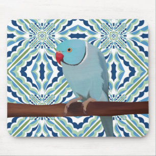Blue Indian Ringneck Parakeet Mouse Mat