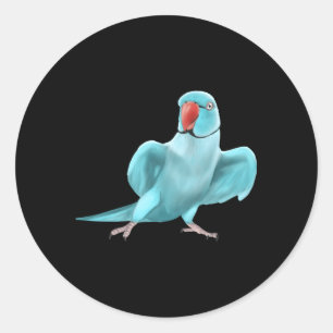 Blue Indian Ringneck Parrot Bird Classic Round Sticker