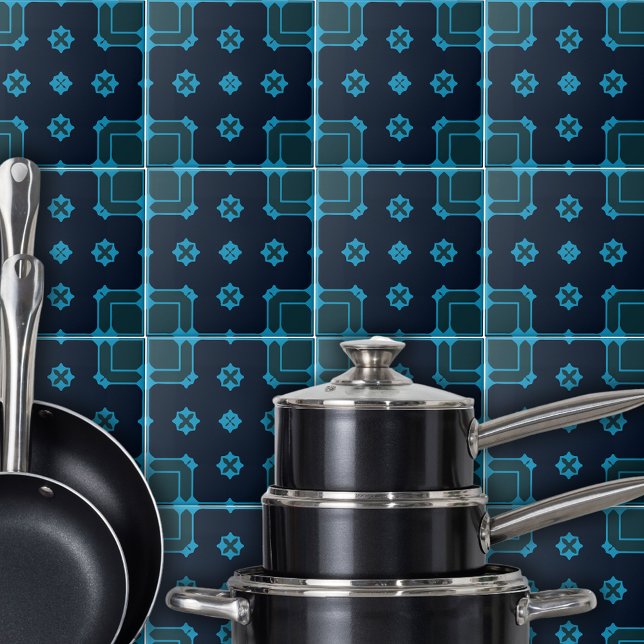 Blue & Indigo Pattern in Mosaic Ornamental Style Tile (Creator Uploaded)