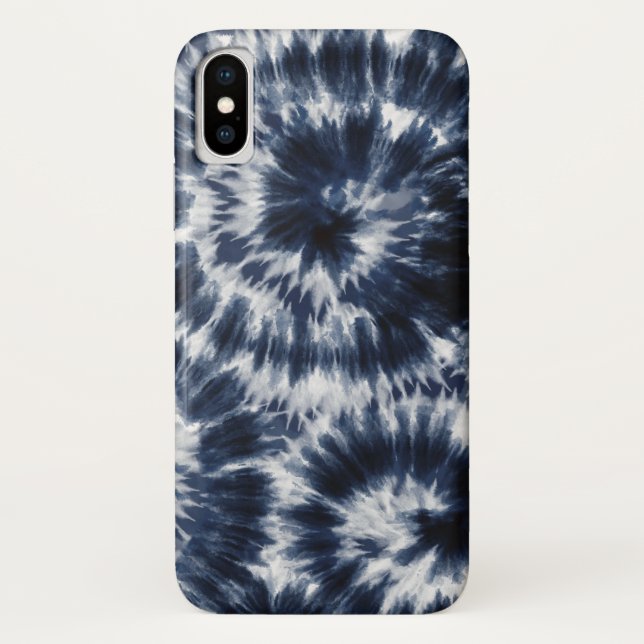 Blue Indigo Shibori Tie Dye Case-Mate iPhone Case (Back)