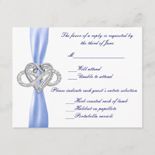 Blue Infinity Heart Response Card