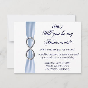 Blue Infinity Wedding Bridesmaid Card