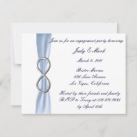 Blue Infinity Wedding Engagement Party Invitation