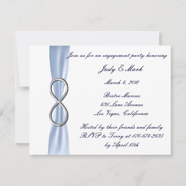 Blue Infinity Wedding Engagement Party Invitation (Front)